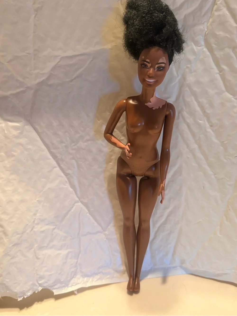 Mattel Brown Skin Doll with Black Curly Hair